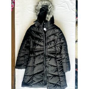 Chic Girls Calvin Klein Long Black Puffer Coat - Warm‎ & Stylish
